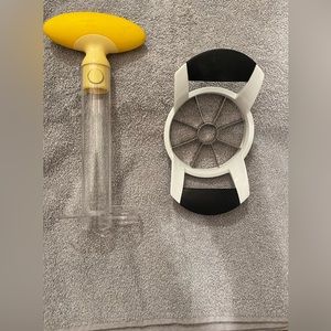 Profreshionals pineapple corer- plastic. OXO brand apple corer. Price for BOTH
